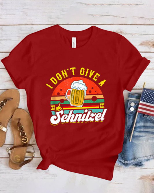 Retro Beer Graphic Print Leisure T-shirt for Women