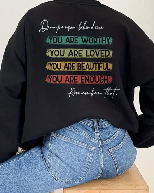 Inspirational Quote Print Casual Sweatshirt