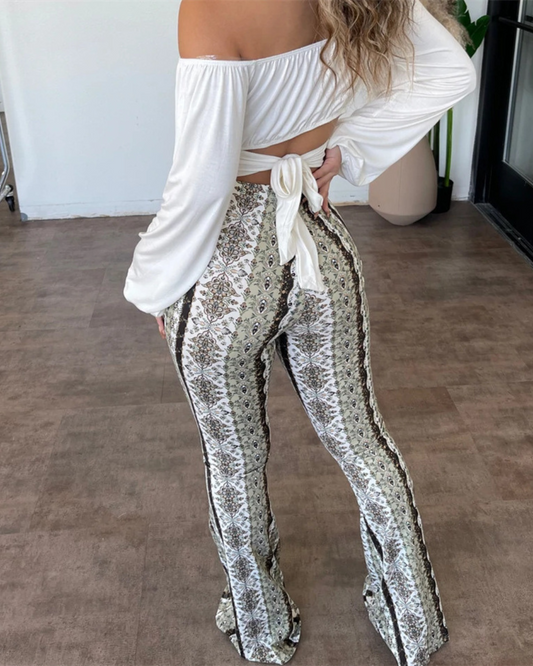 High Elastic Tight Pants Slim Sexy Print Trousers Womens Clothing