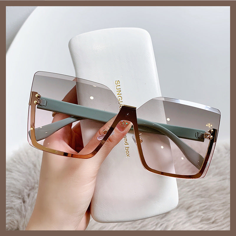 European And American Style Half Frame Metal Sunglasses Fashion