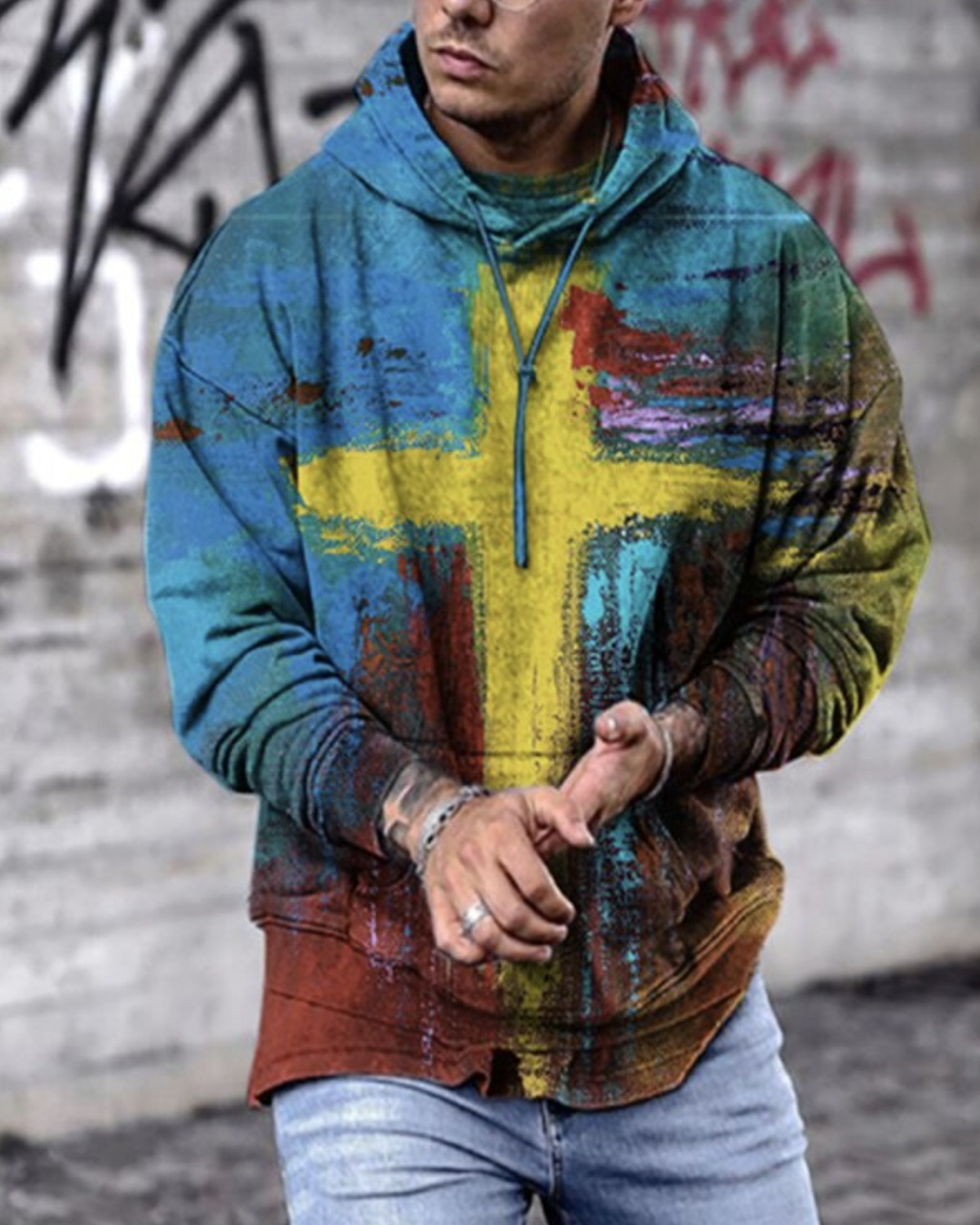 Fashion Men's Digital Long Sleeve Hoodie