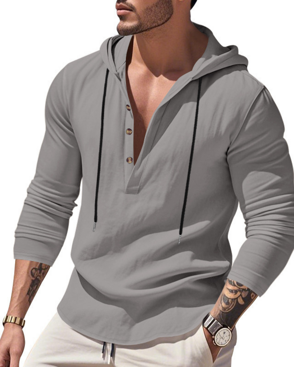 Hooded Casual Loose-fitting T-shirt Sweater For Men