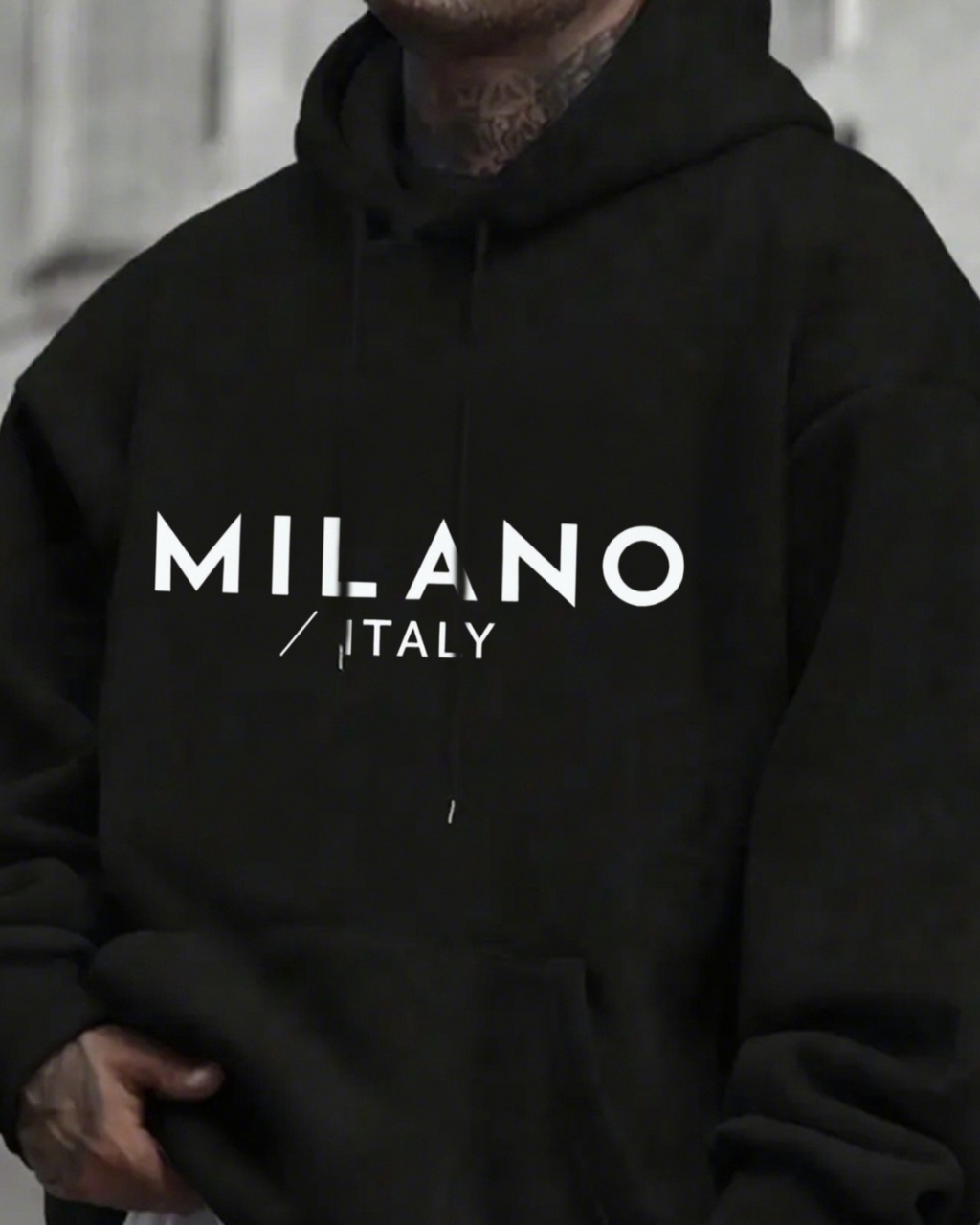 Single Hat Hoodie Made Of Fleece Fabric