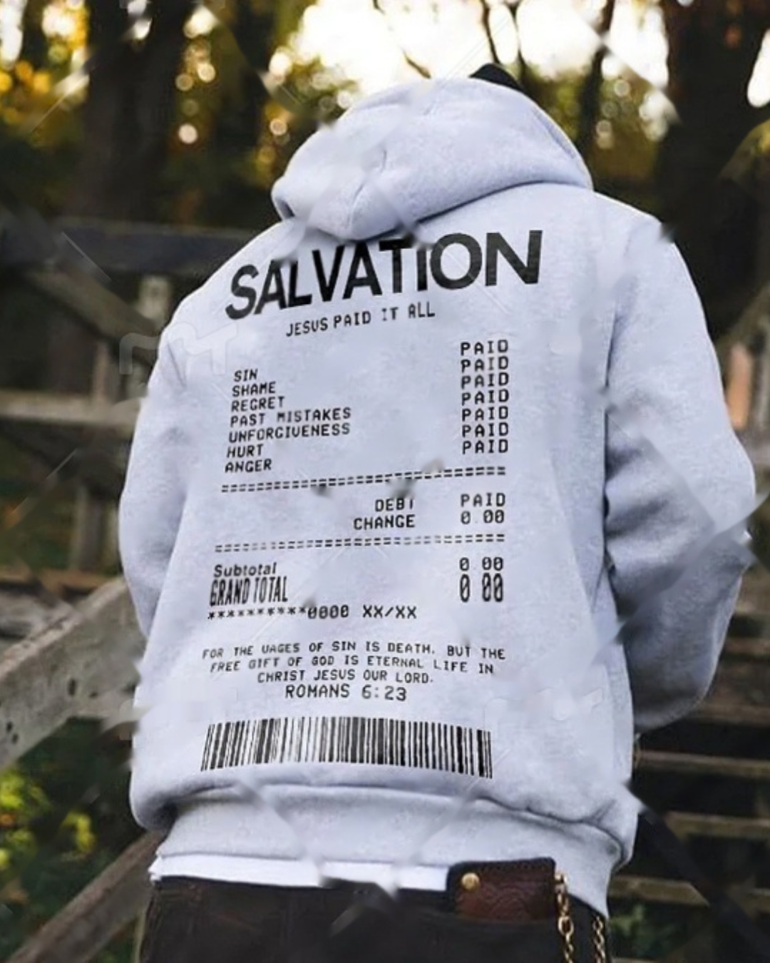 Receipt Printed Graphic Hoodie Sweater Men