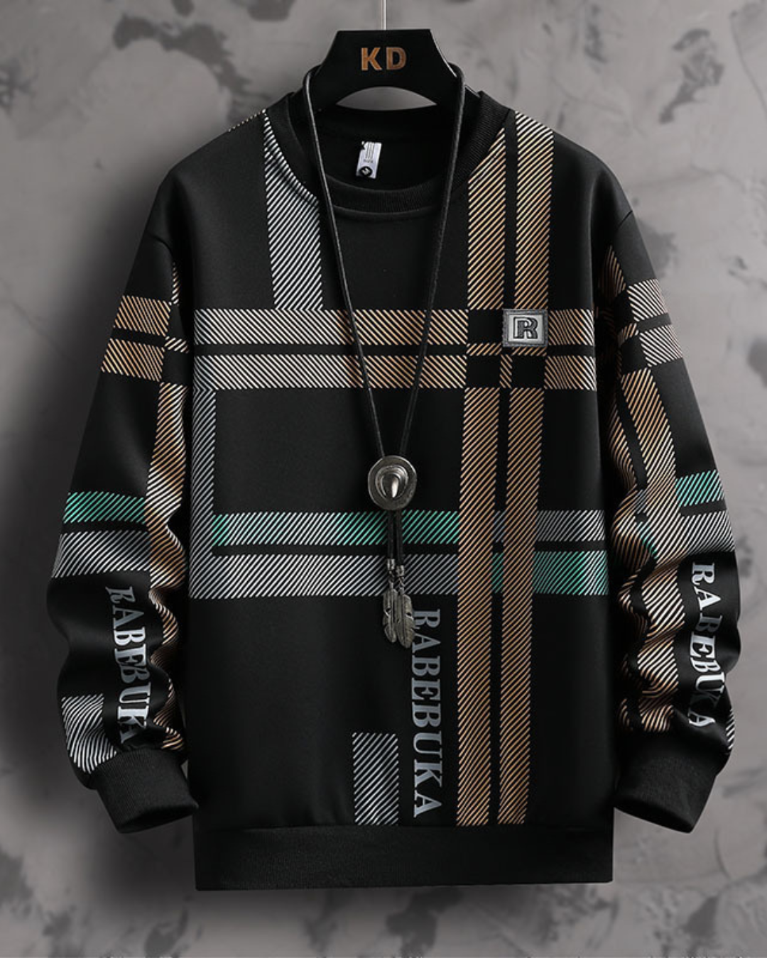 Heavy Sweater Men's Autumn And Winter Fleece-lined Thick Fashion