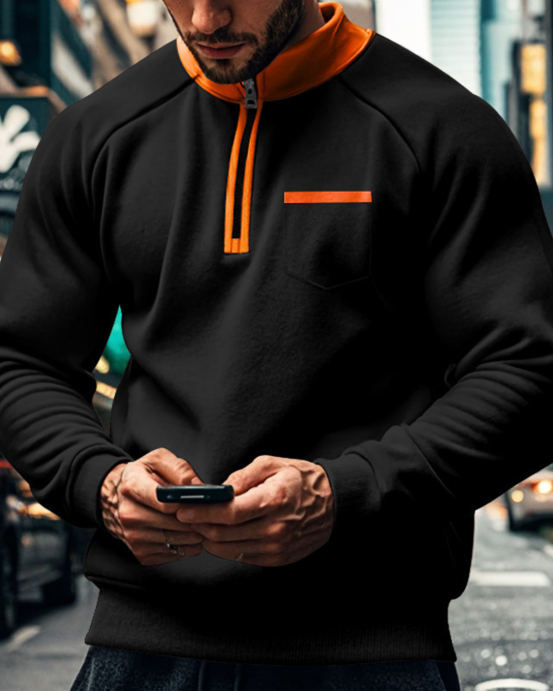 Men's Warm Keeping Sports Casual Brushed Hoody