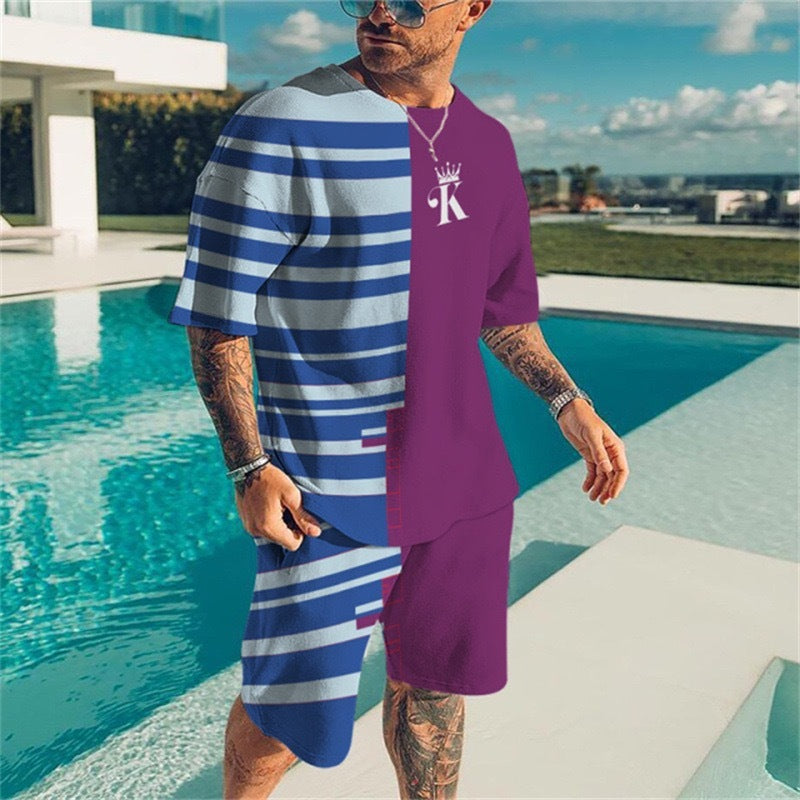 3D Digital Printed Round Neck Short Sleeves