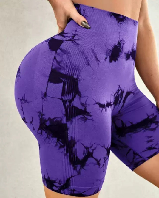 Tie-dye Sports Yoga Fitness Shorts For Women