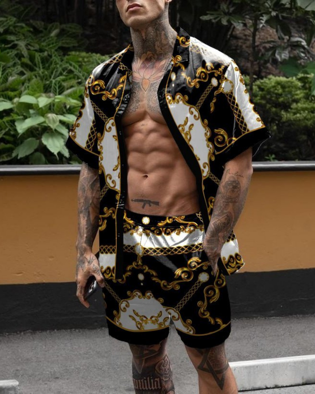 Loose Shirt Casual Men's Shorts Short Sleeve Suit