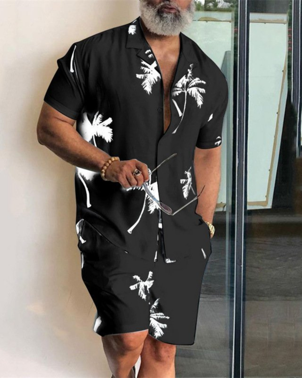 Loose Shirt Casual Men's Shorts Short Sleeve Suit