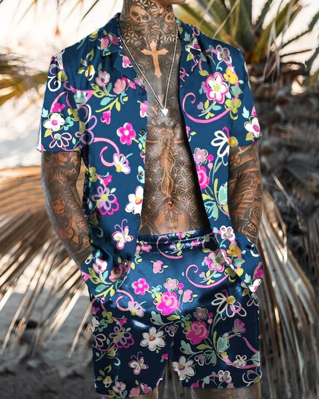 Loose Shirt Casual Men's Shorts Short Sleeve Suit