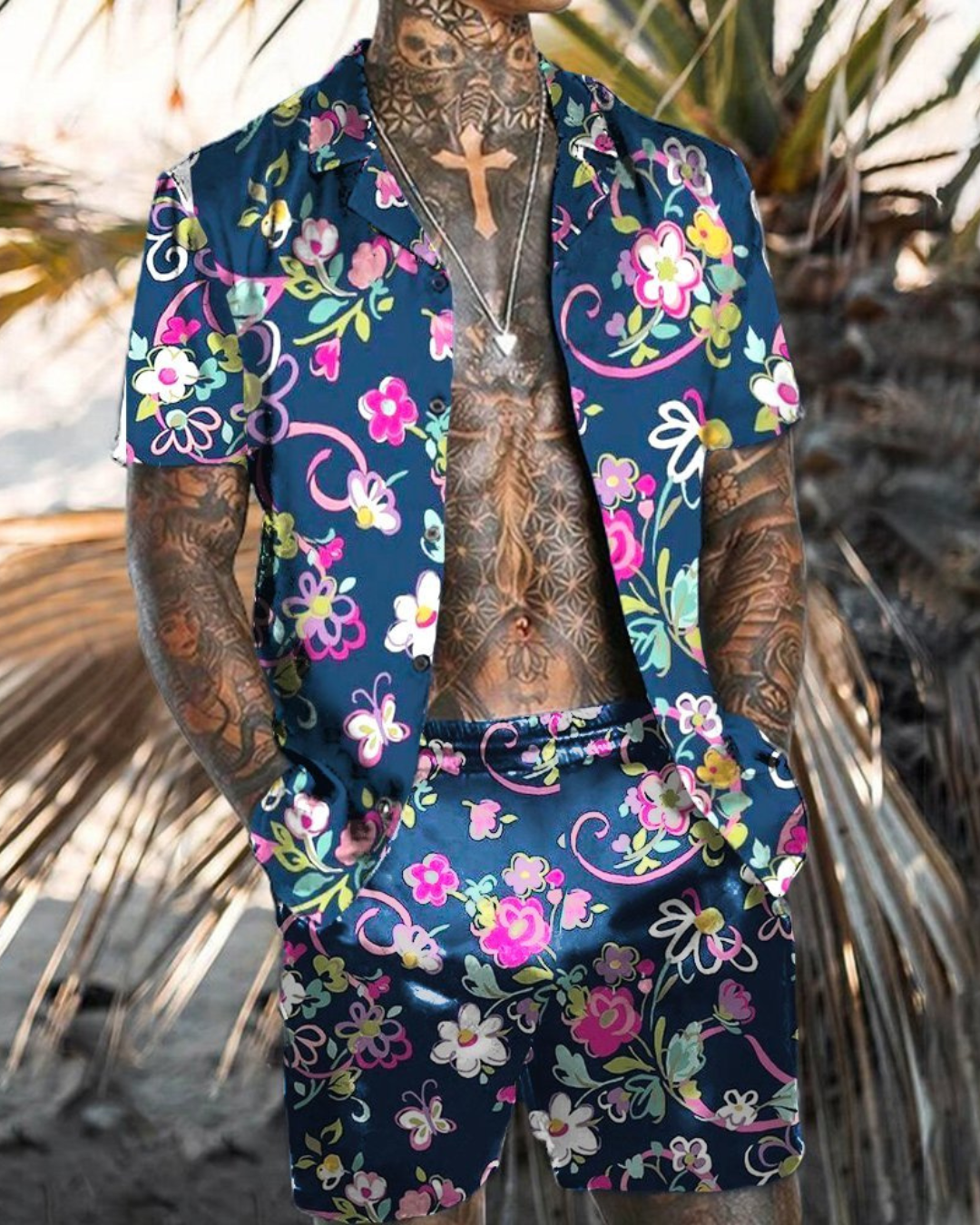 Loose Shirt Casual Men's Shorts Short Sleeve Suit