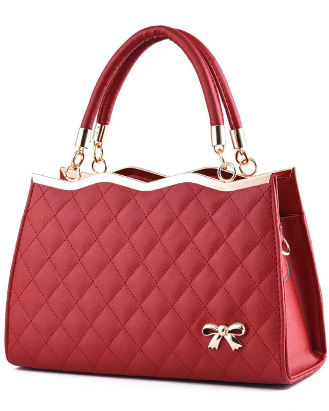 Crossbody shoulder bag with bow