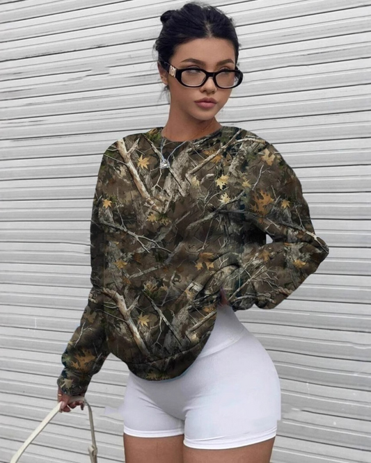 Crew Neck Pullover Sweatshirt Women's Clothing Plus Size Printing