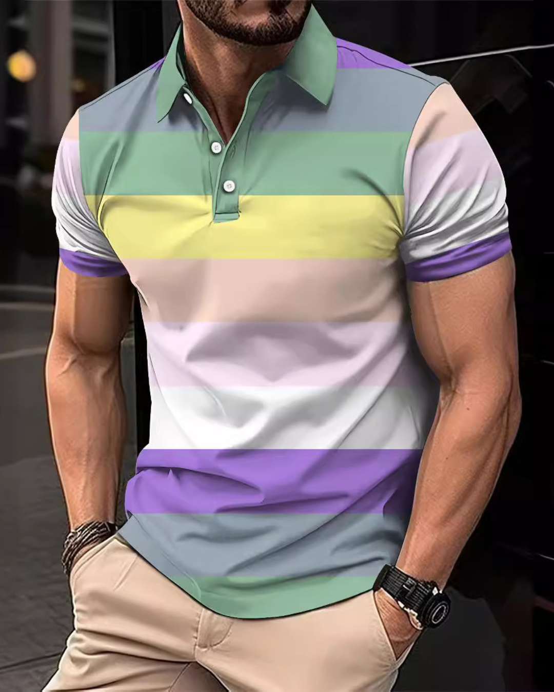 Fashion Digital Printing Men's Business Casual Top