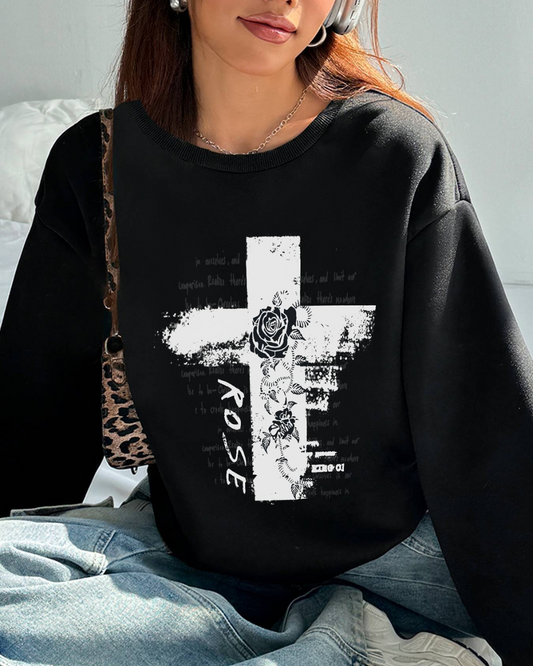 Rose & cross sweater