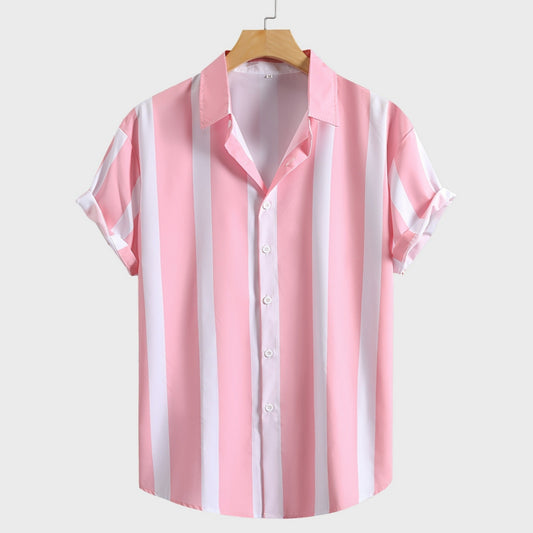 Summer Beach Short-sleeved Lapel Casual Shirt