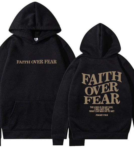 Faith Over Fear Christian Hoodie Christian Sweatshirt Jesus Hoodie Trendy Hoodie Bible Verse Shirt Unisex Aesthetic Clothes