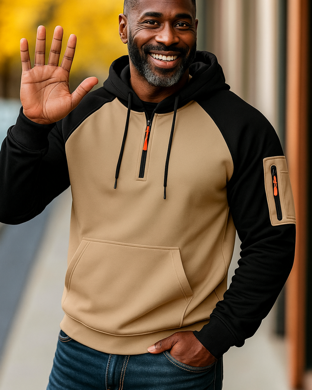 Zipper Decorations Brushed Sports Leisure Pullover Hooded Sweater