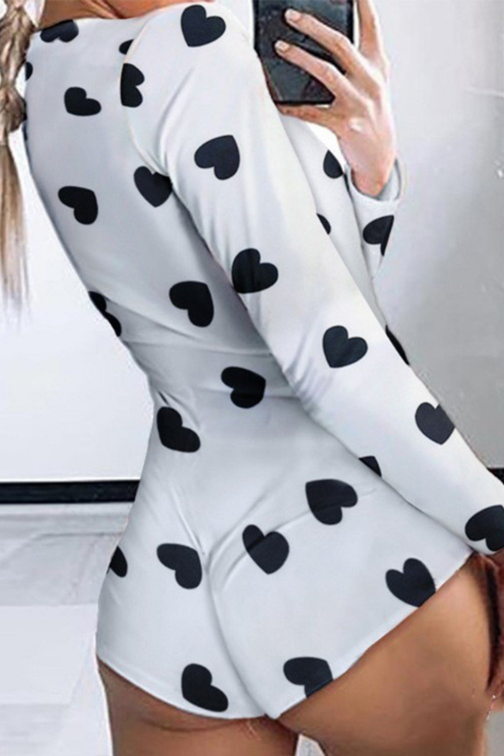 New Printed Long-sleeved Tight Sexy Jumpsuit