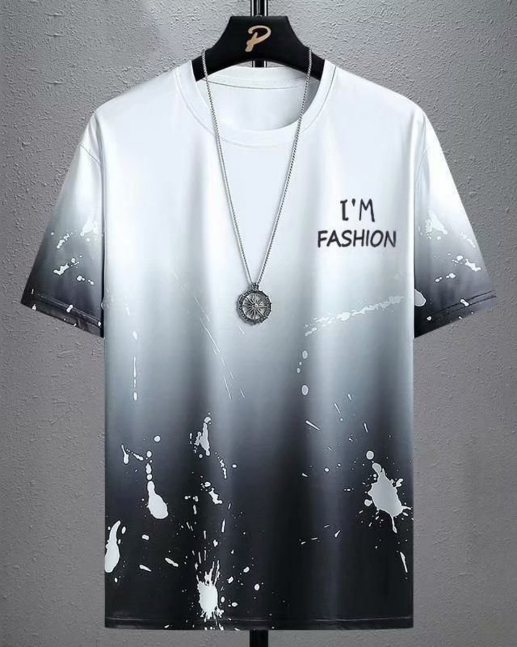 Gradient Half-length Sleeve Versatile Casual T-shirt