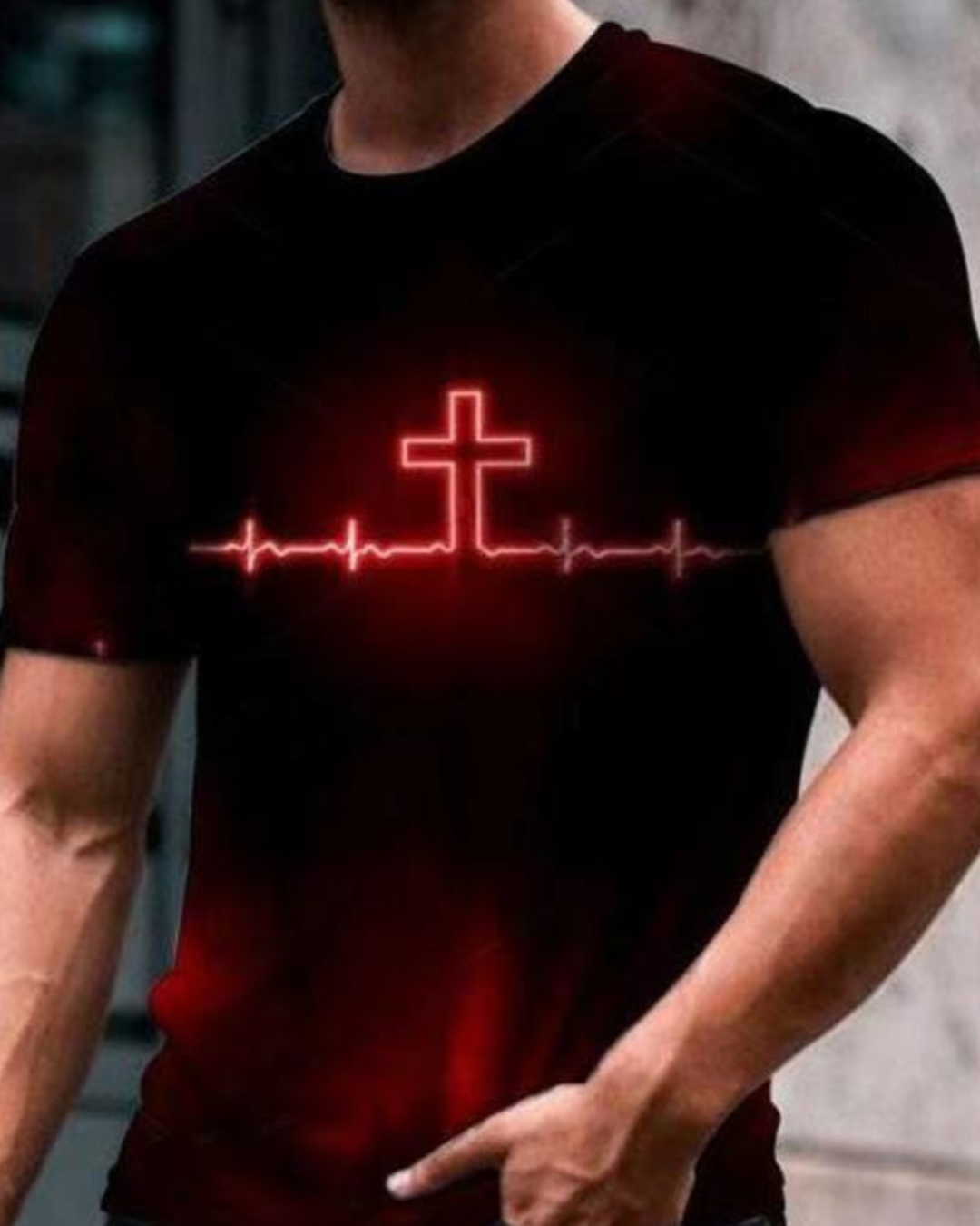 Men's Color Matching 3D Graphic Print Short Sleeves