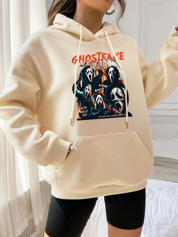 Casual  Ghost Print Hoodie