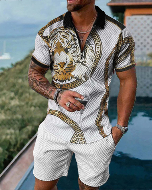 Men's Summer New Polo Shirt Suit Plus Size Fashion