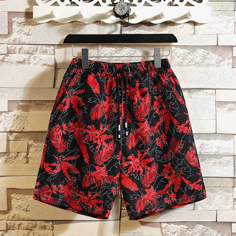 Shirt Printed Men's Short Sleeve Shirt Shorts Suit