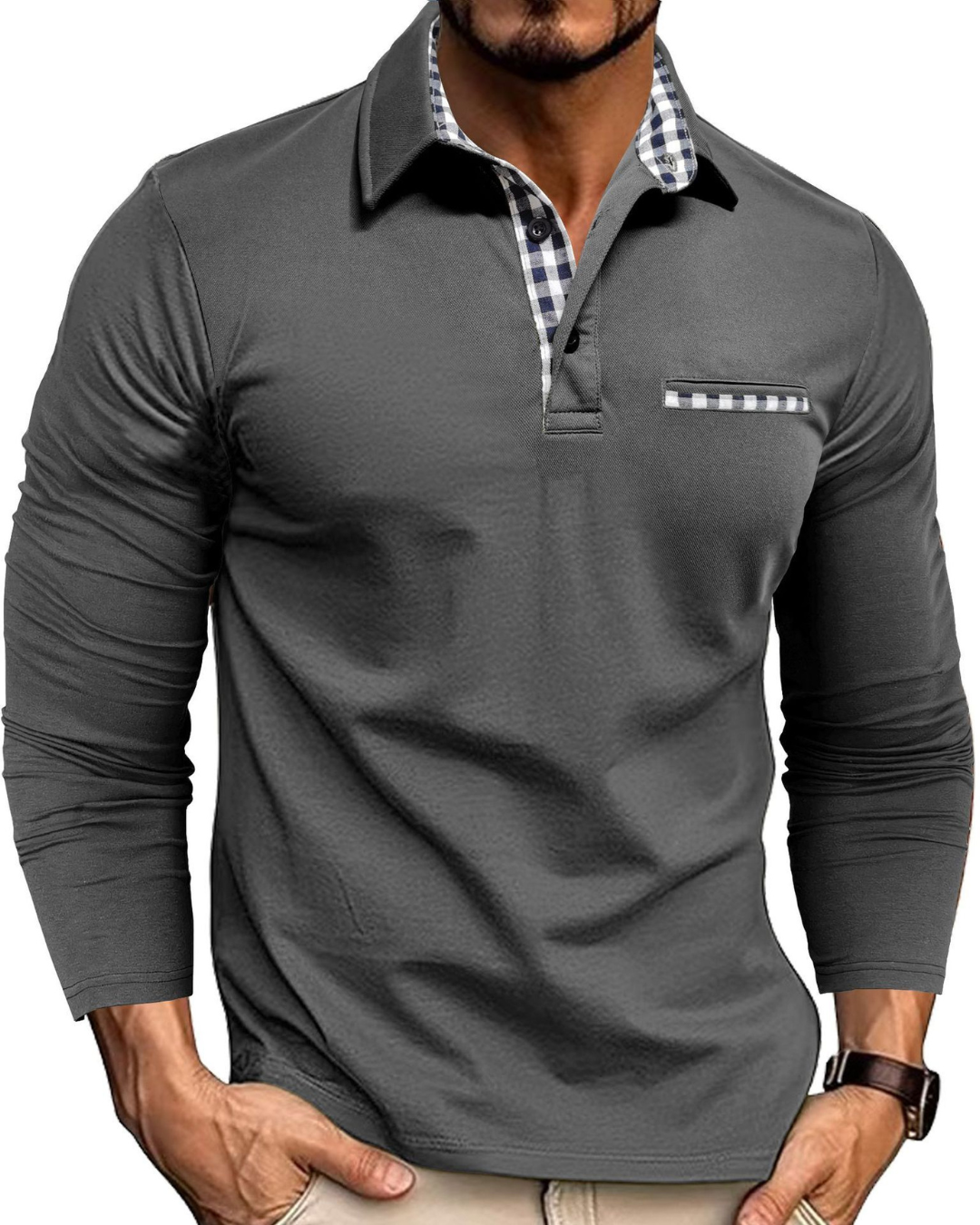 Men's Casual Fashion Colorblock Polo Shirt