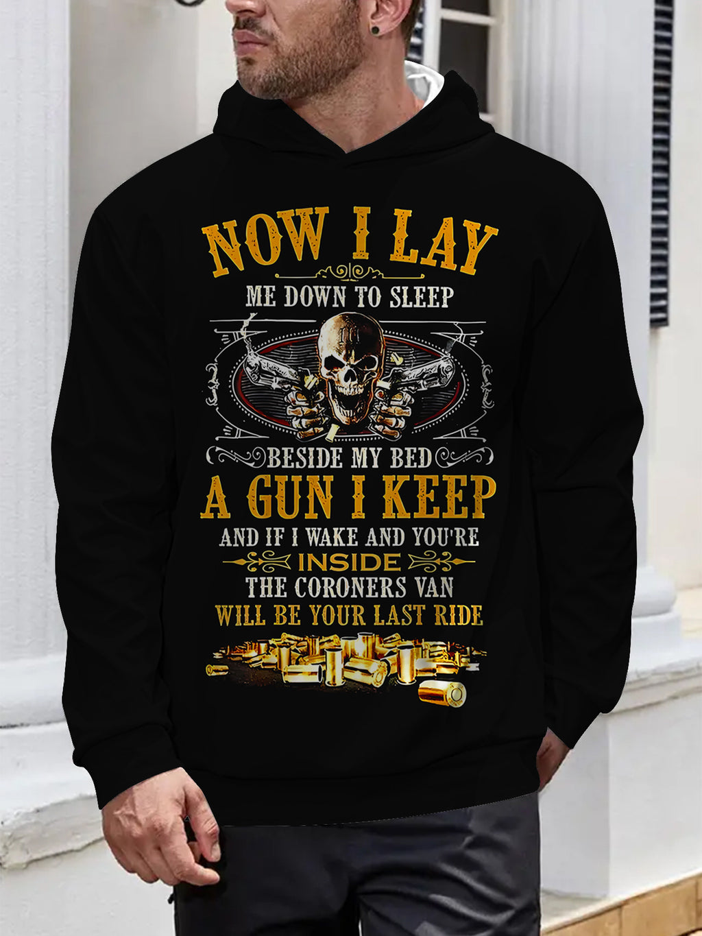 Digital Printing Without Pocket Trendy Pullover Hooded Sweater For Men