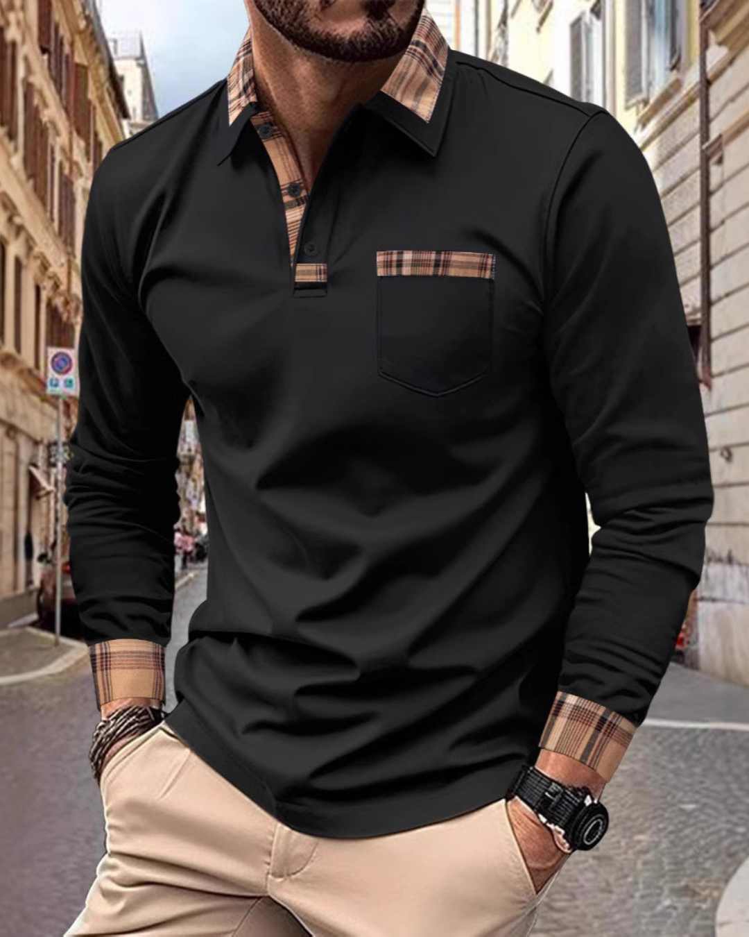 Men's Fashion Casual Solid Color Sports Polo Shirts