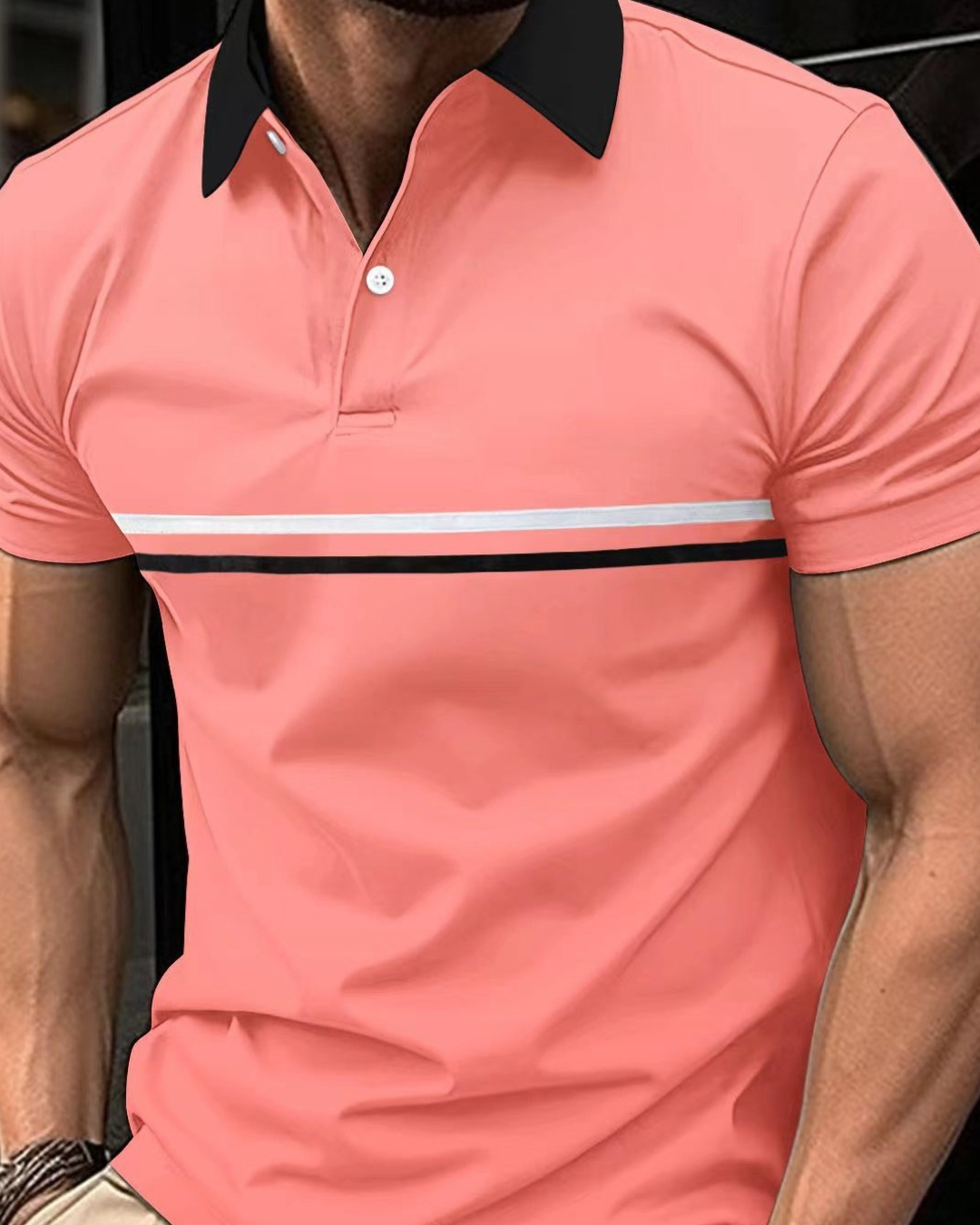 Polo Shirt Button Stitching Men's Sports