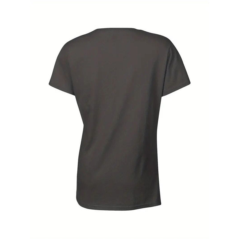 Women's Heart & Paw Print Crew Neck T-shirt Casual Short Sleeve Top For Summer