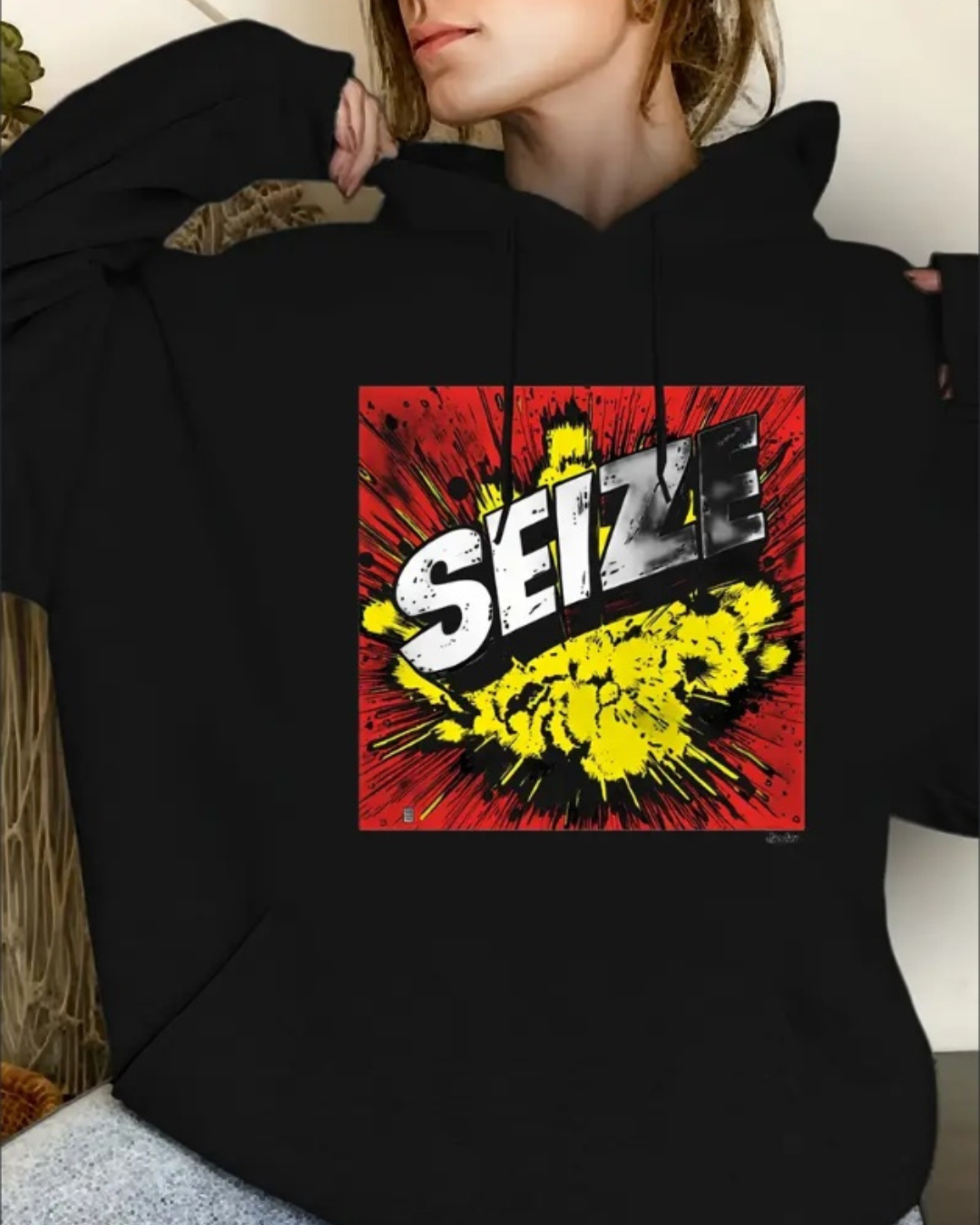 Women's Casual Printed Hoodie, Sweatshirt, Fashionable Drawstring Pullover, Suitable For All Seasons, Simple Design, Hooded Top, Christmas, Valentine's Day, New Year Gift