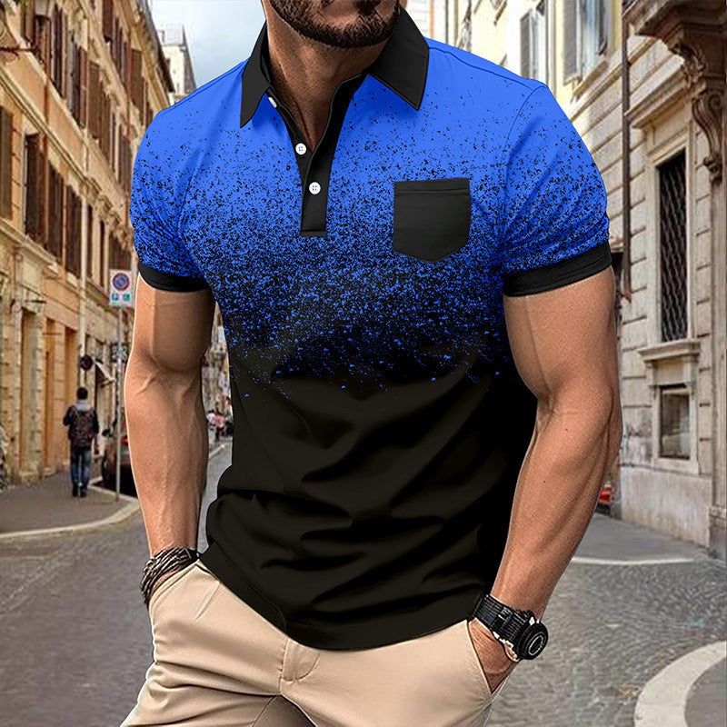 Men's Printing Dots Gradient Polo Shirt