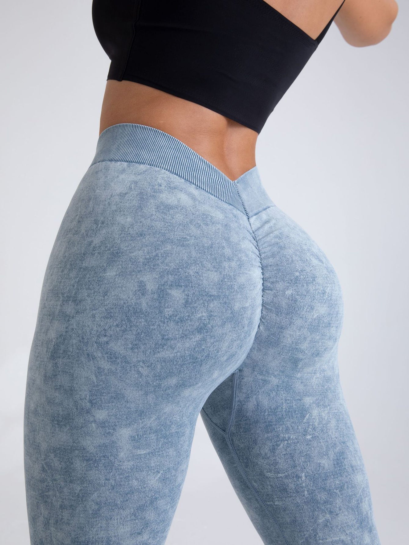 V-Back Scrunch Butt Workout Leggings, Women Seamless Gym Yoga Leggings High Waist Active Yoga Pants, Yoga Leggings High Waist Active Yoga Pants