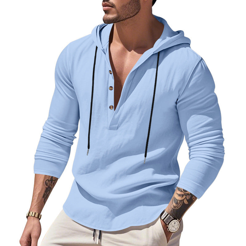 Hooded Casual Loose-fitting T-shirt Sweater For Men