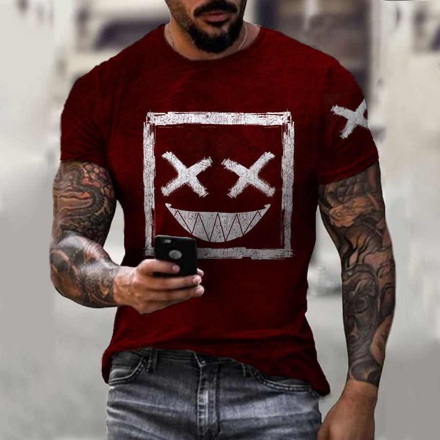 European And American Plus Size Men's 3D Printing Short-sleeved T-shirt
