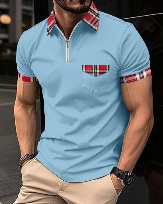 Men's Fashion Solid Color Casual Short Sleeve