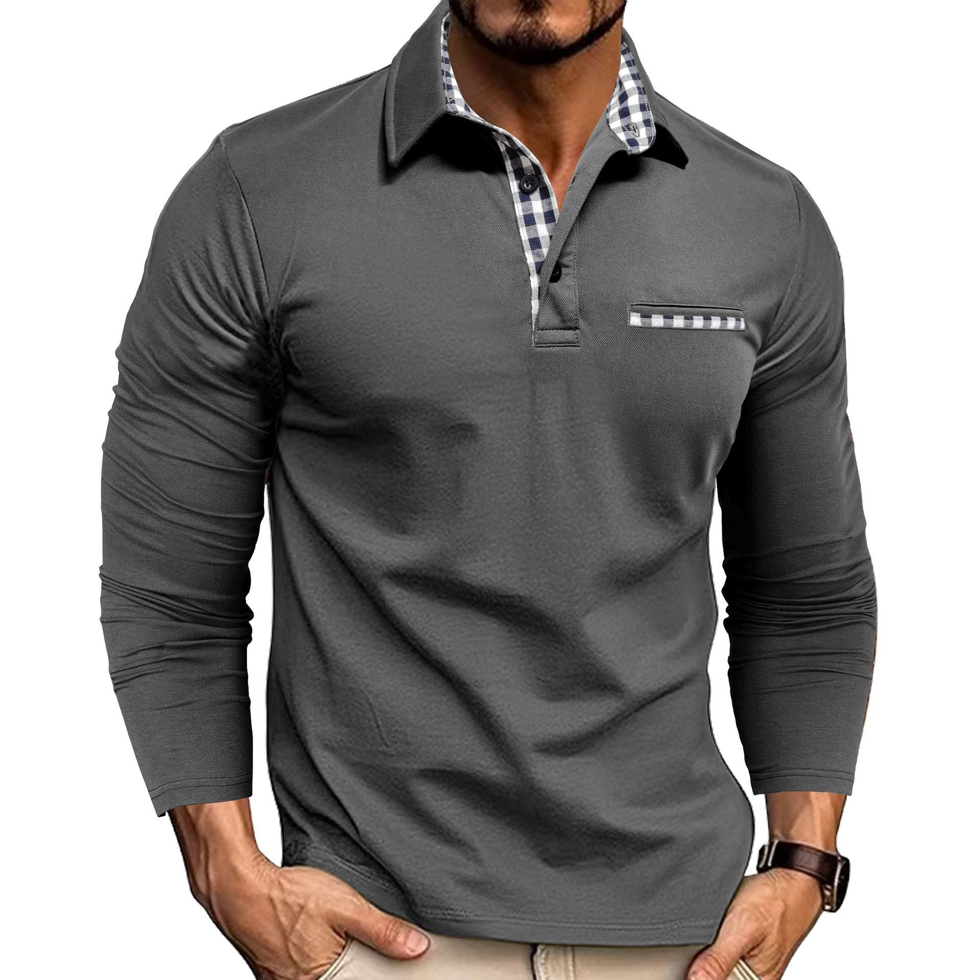 Men's Casual Fashion Colorblock Polo Shirt