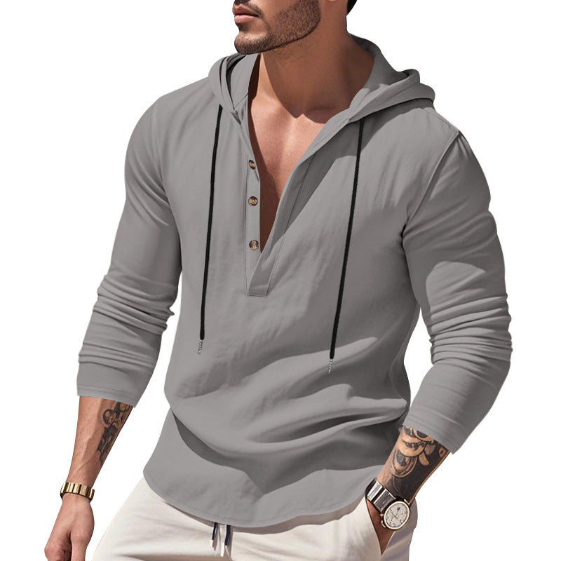 Hooded Casual Loose-fitting T-shirt Sweater For Men