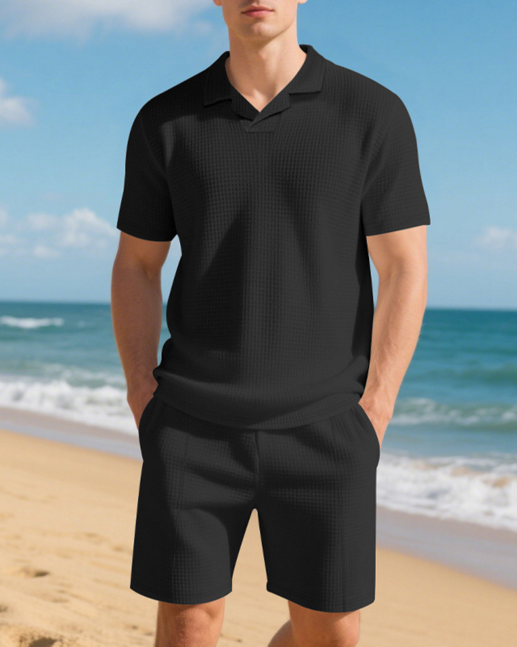 Loose Polo Shirt Casual Short-sleeved Shorts Suit