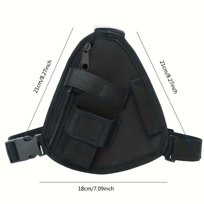 Men's Black Triangle Chest Bag Multifunctional Portable Messenger Bag