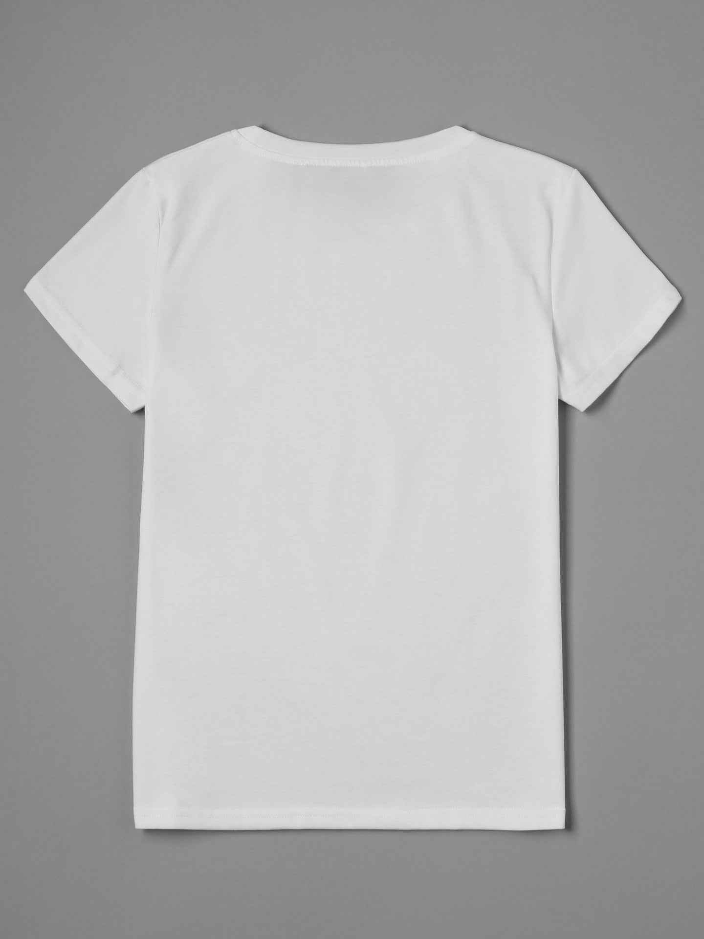 Women's Casual Round Neck Print And Bow Short Sleeve