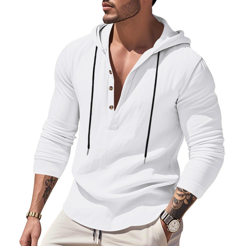 Hooded Casual Loose-fitting T-shirt Sweater For Men