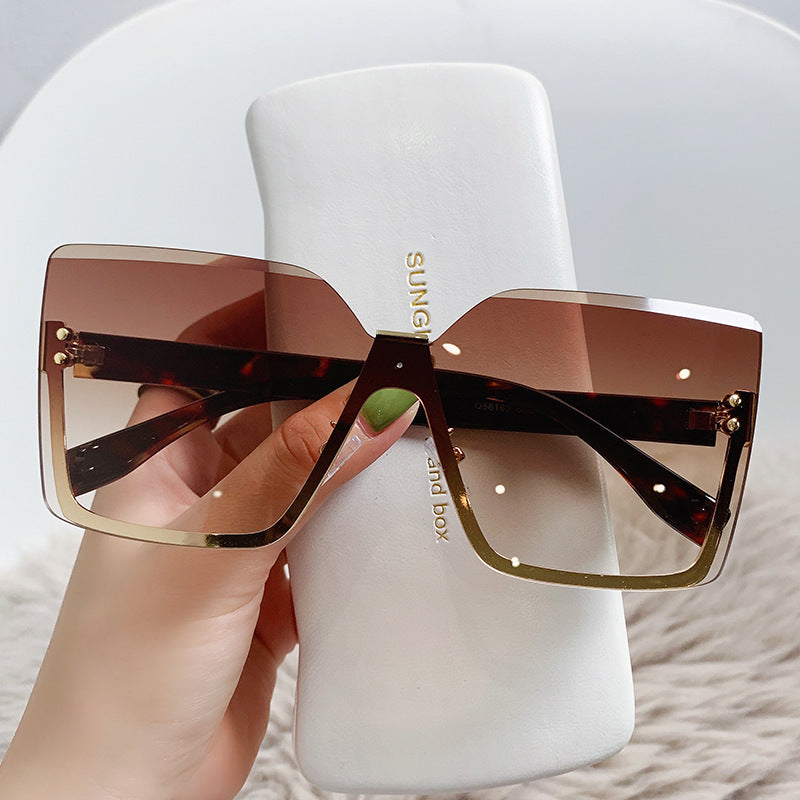 European And American Style Half Frame Metal Sunglasses Fashion