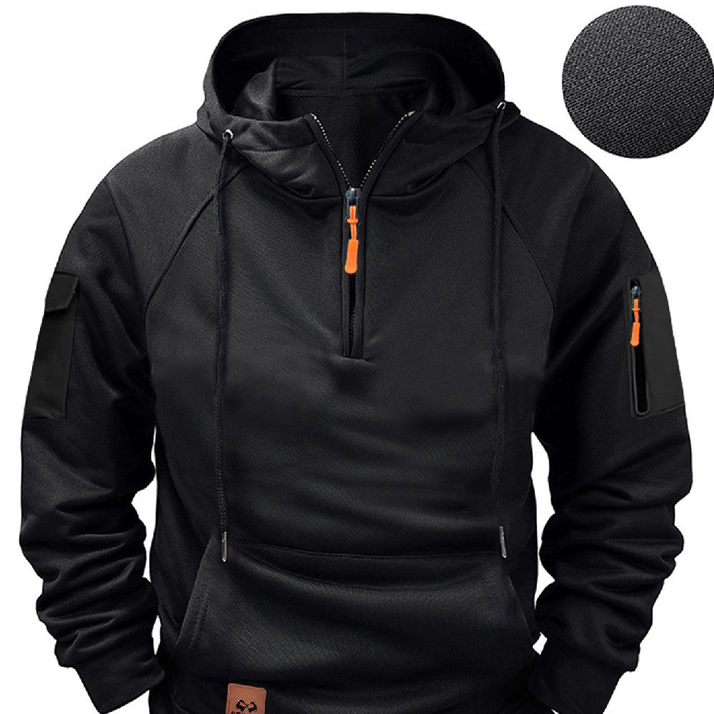 Men's Zipper Multi-pocket Casual Sweatshirt
