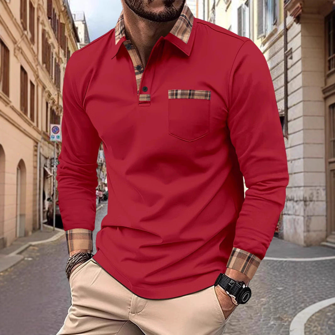 Men's Fashion Casual Solid Color Sports Polo Shirts