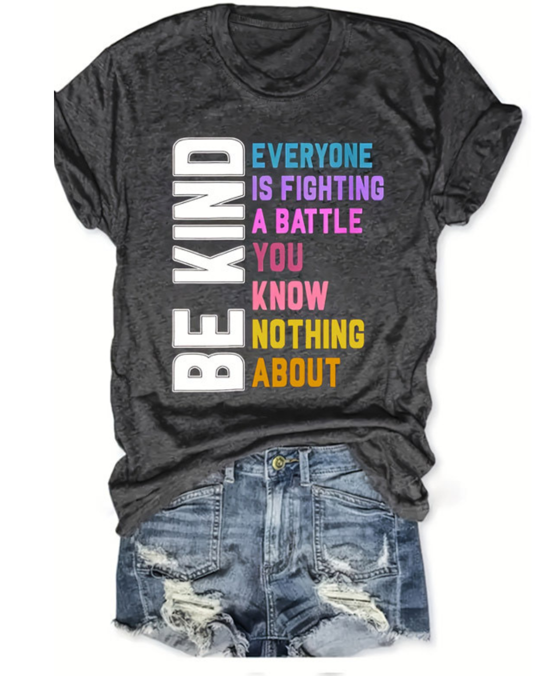 Women's Round Neck Short Sleeve T-Shirt With Slogan Print, Casual Summer Top